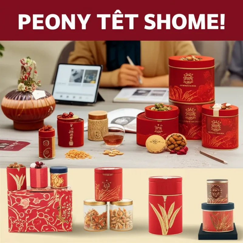 Mô hình giải pháp quà Tết B2B của Peony Home với các sản phẩm cao cấp và dịch vụ tư vấn chuyên sâu.