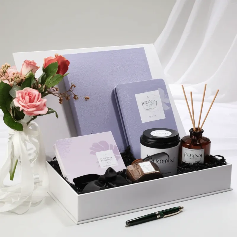 Bộ quà tặng tinh tế và cao cấp của Peony Home dành cho đối tác, thể hiện sự đẳng cấp và chuyên nghiệp.