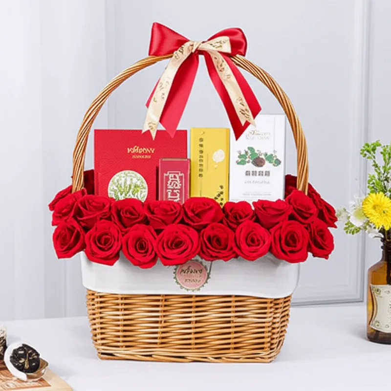 Giỏ quà Tết doanh nghiệp tinh tế và chuyên nghiệp của Peony Home, thể hiện sự sang trọng và chu đáo.